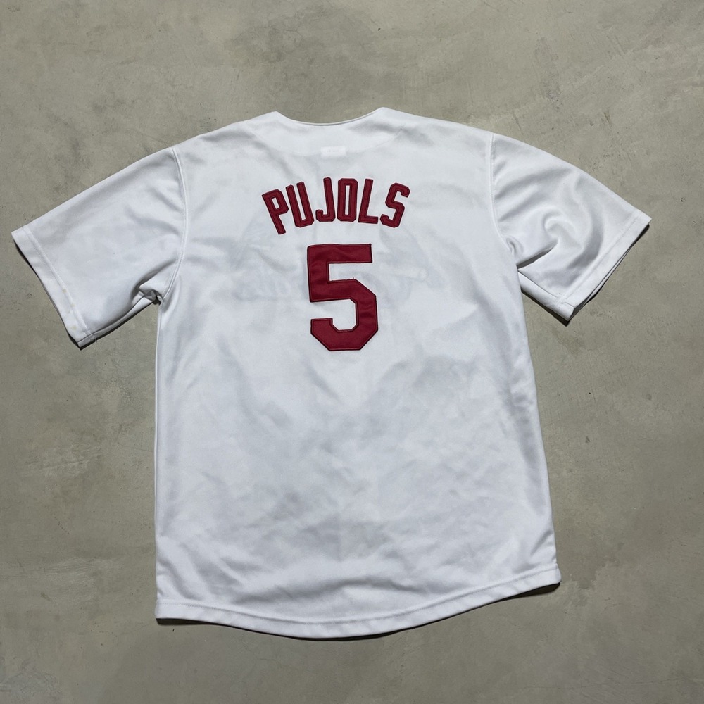 Albert Puljos St. Louis Cardinals Home White Youth SZ L 14/16 Jersey Y2K STL